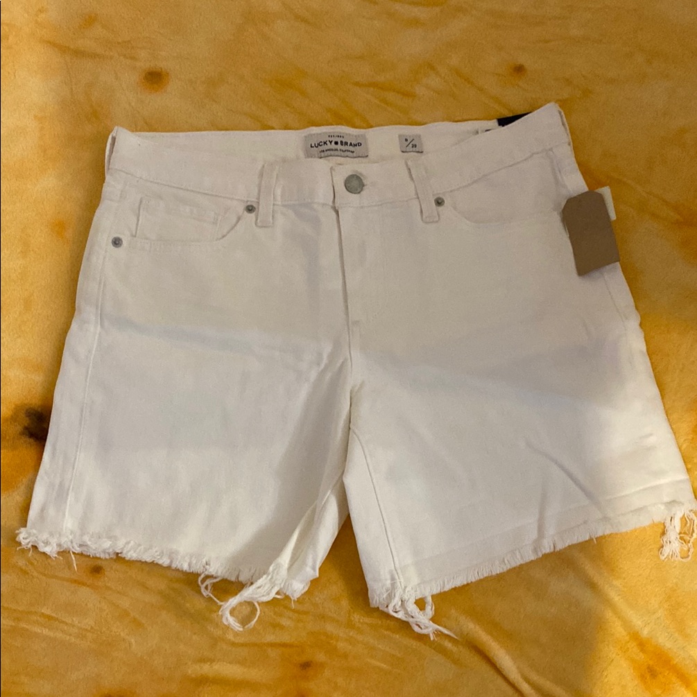 Lucky Brand White Roll Up Womens Shorts